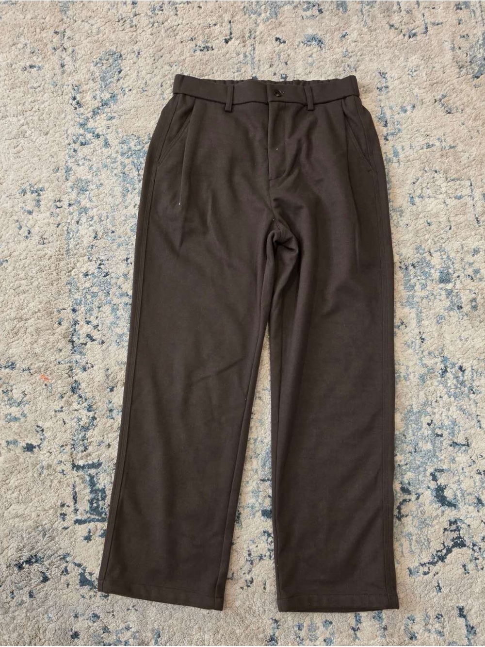 Men's Dark Brown Straight-Leg Pants